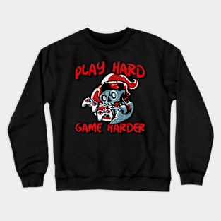 Play Hard, Game Harder Gaming Crewneck Sweatshirt